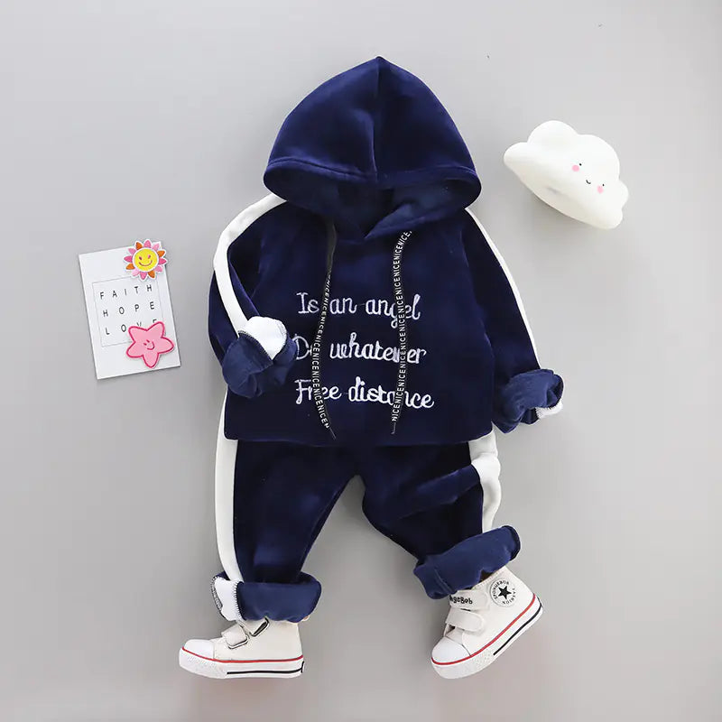 2020 Fall Winter Girls' Velvet Sports Set (2 Pieces)