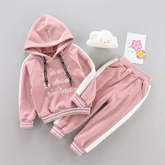 2020 Fall Winter Girls' Velvet Sports Set (2 Pieces)