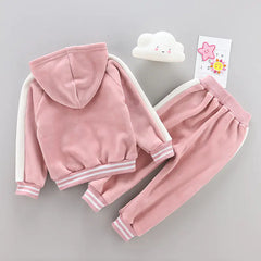 2020 Fall Winter Girls' Velvet Sports Set (2 Pieces)